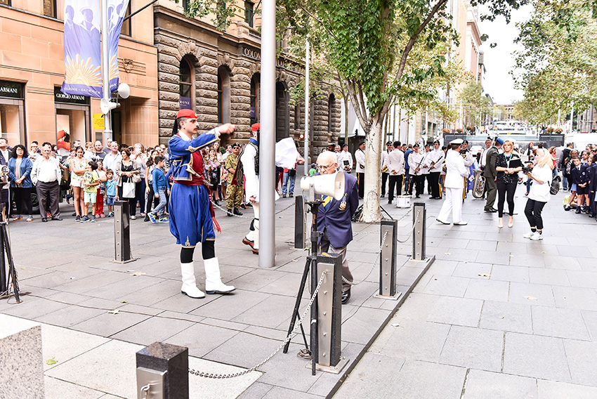 Wreath Laying Ceremony. Partin Place Sydney. 16 April 2016. Presidential Guard
